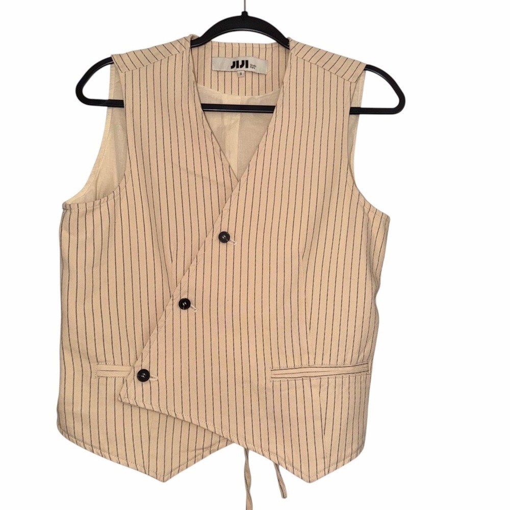 JiJi Studio Paris France Tailored Pin Striped Vest Small - Picture 2 of 11